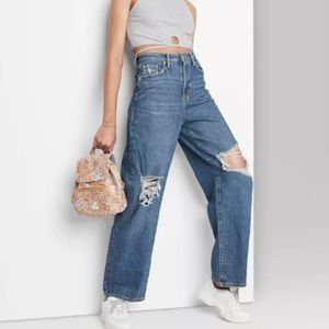 NWT: Wild Fable Super High Rise Baggy Jean Wide Leg Size 2